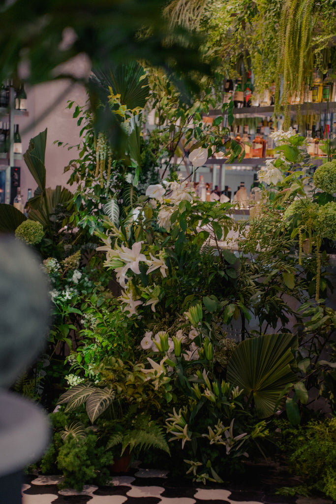 Plant Wedding Floral Installation Backdrop at Cookhouse Dempsey