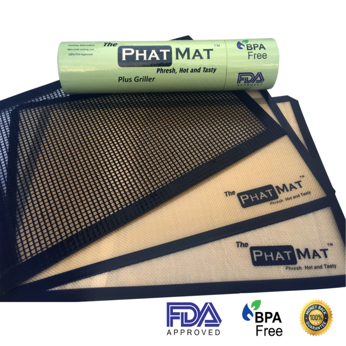 The Phatmat Premium Silicone Baking Mat Plus Grill Mesh For