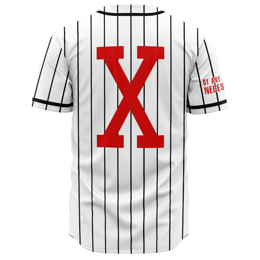 MALCOLM X STRIPE BASEBALL JERSEY Melanin Apparel