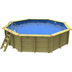 plastica eco large octagonal wooden pool h2ofun