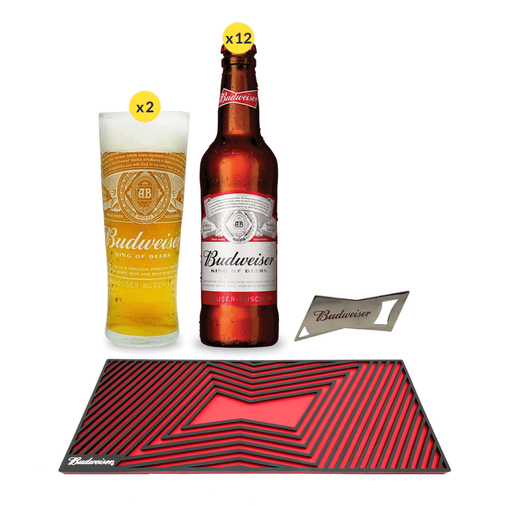 Pack 12 s Budweiser 710ml y Accesorios - Craft Society