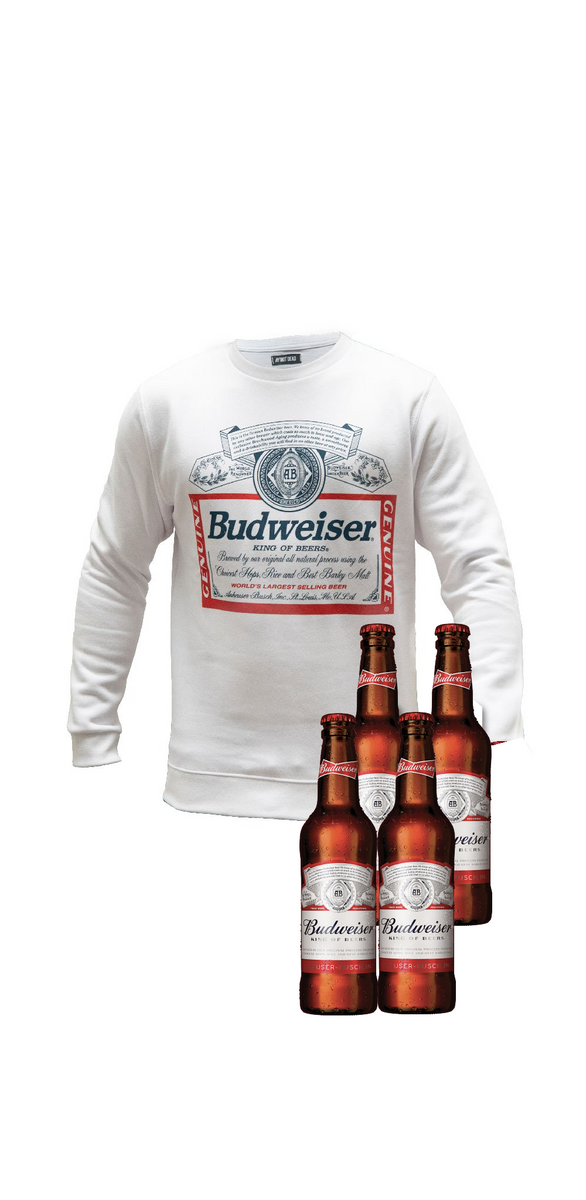 Pack BUDXAYNOTDEAD Buzo Blanco + Budweiser - Craft Society