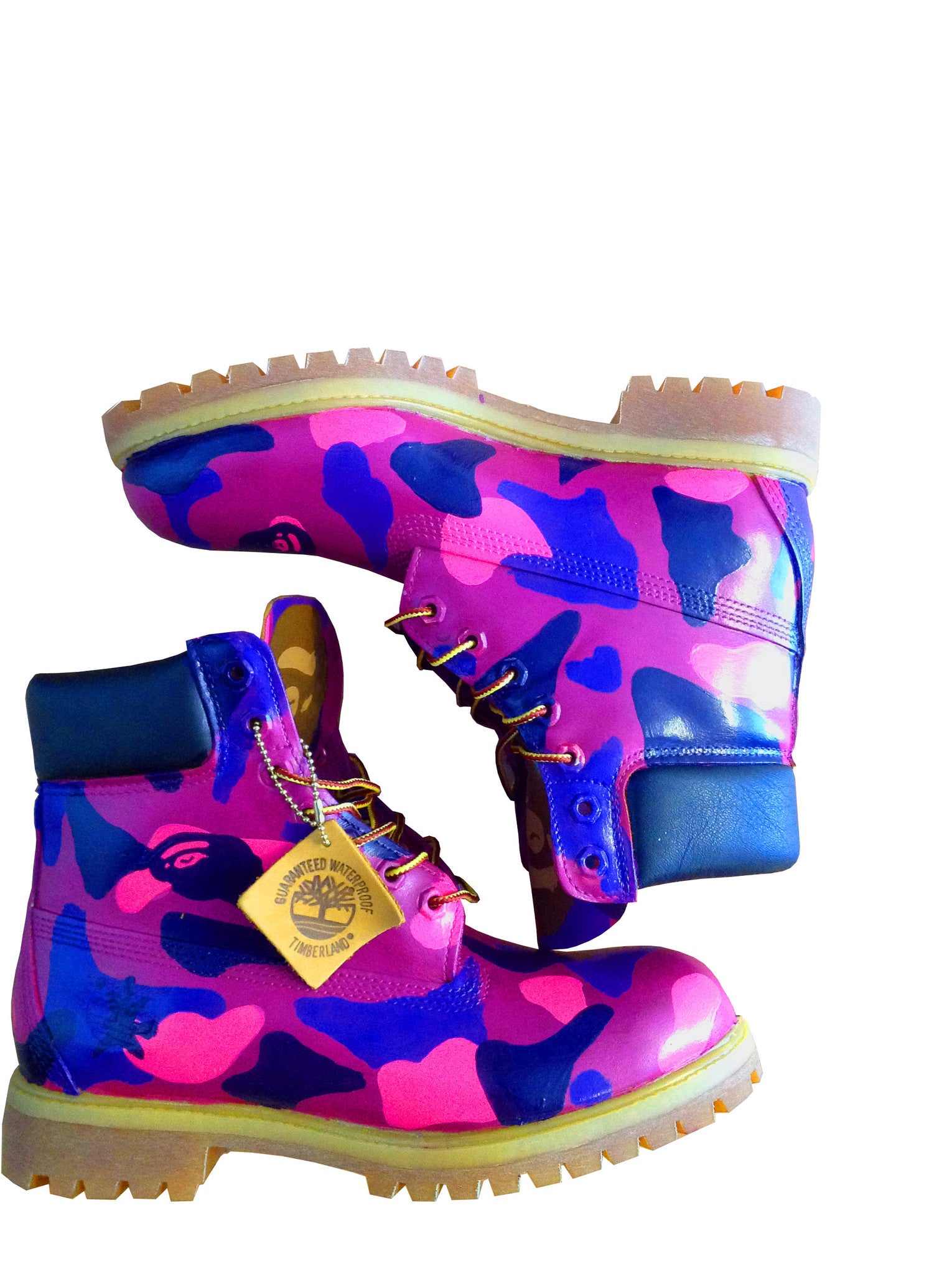 Custom Purple Bape Camo Timberlands 