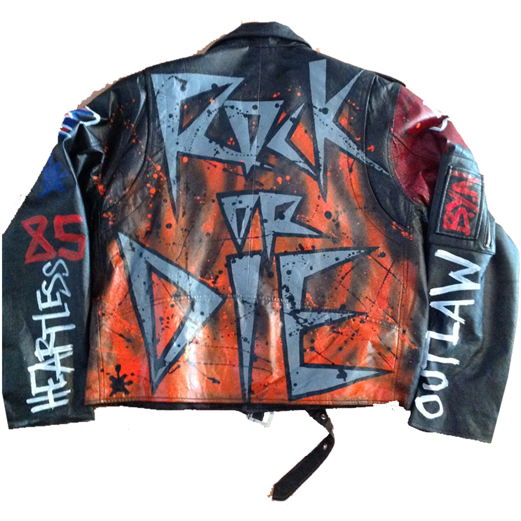 Custom Painted BYN Rock N Roll Leather Jacket