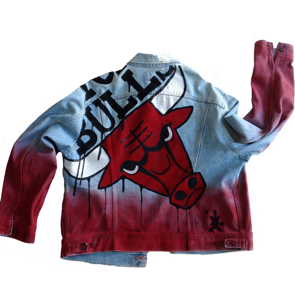 Custom painted Chicago Bulls Jean Jacket