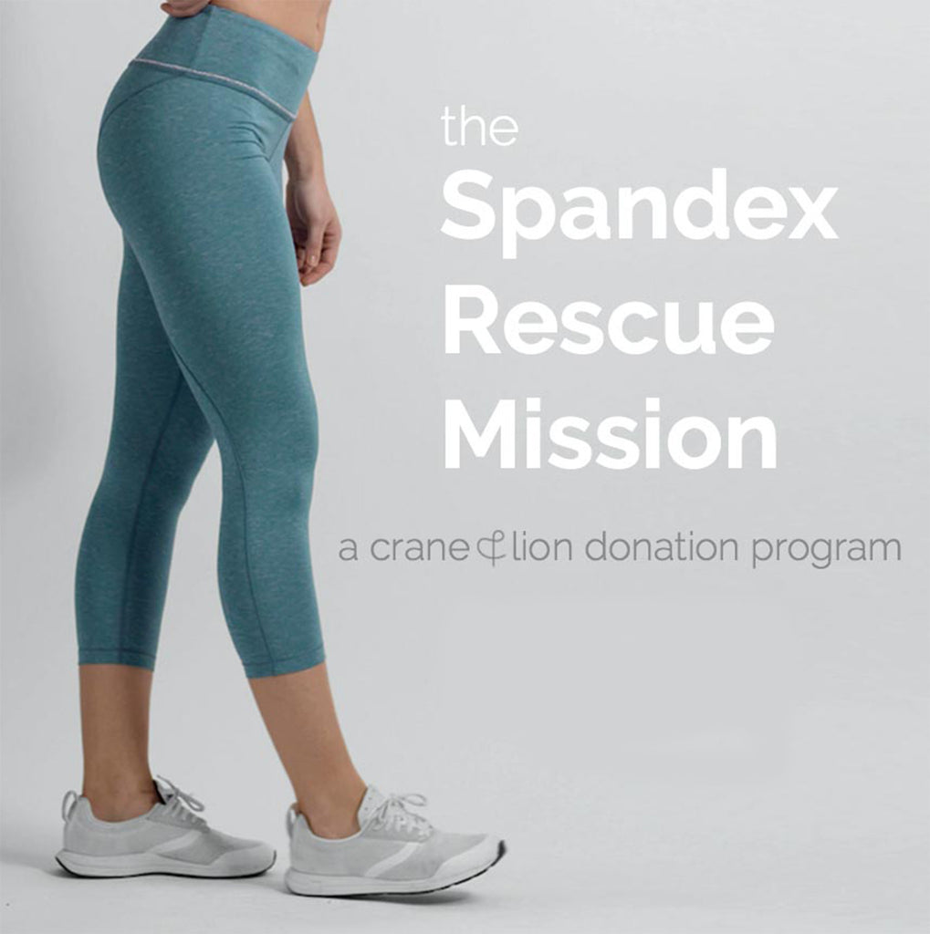 the Spandex Rescue Mission - a Crane & Lion donation program