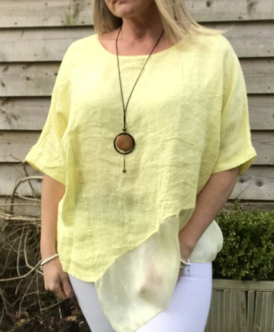 https://www.feathersofitaly.co.uk/collections/tops/products/silk-layer-linen-top-in-carary-yellow-made-in-italy-by-feathers-of-italy-one-size