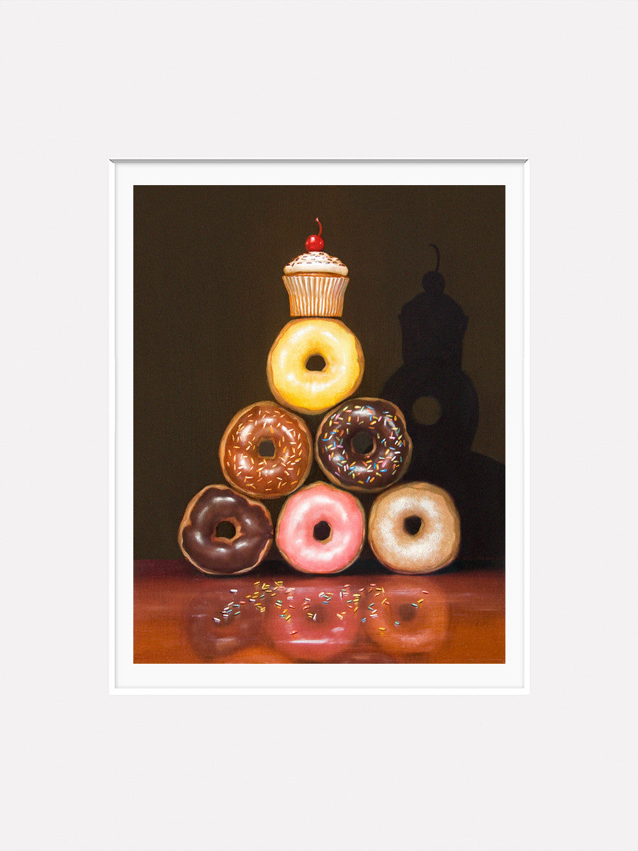 Food Pyramid Humorous Diet Donut Kitchen Print Richard Hall