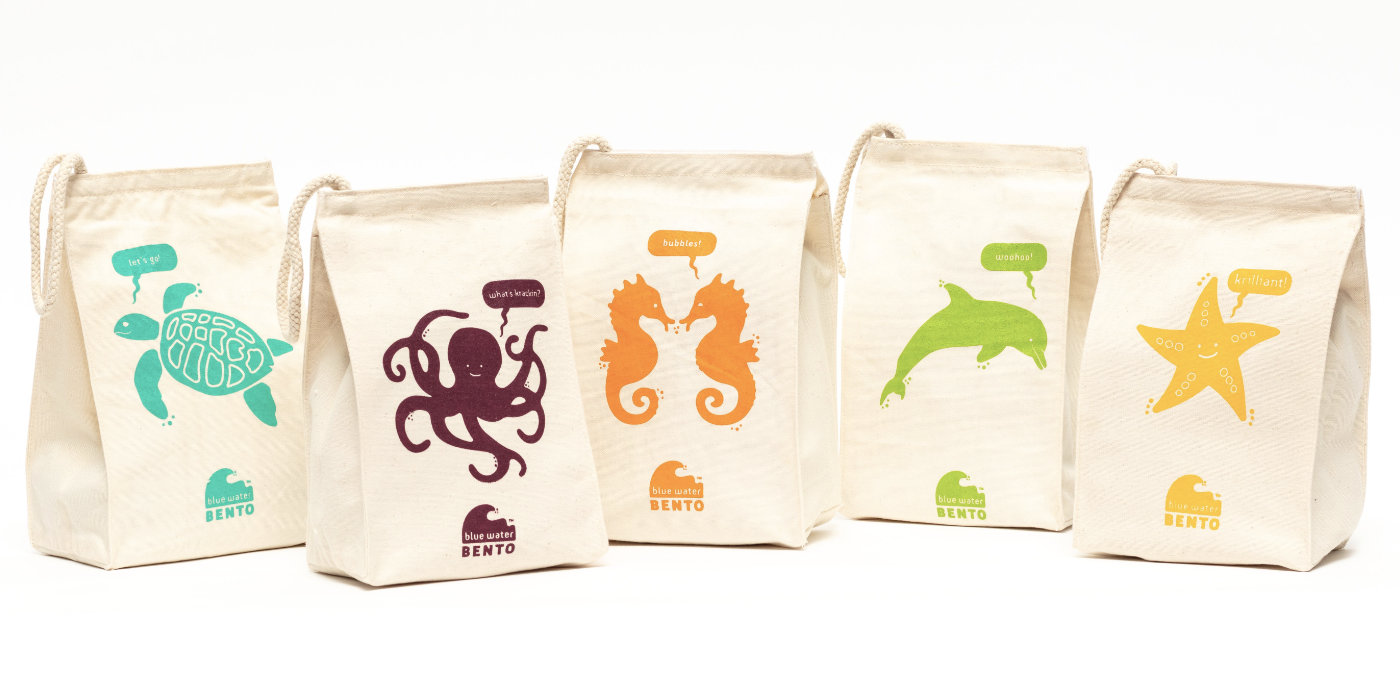 Machine Washable, Organic Cotton Lunch Bags