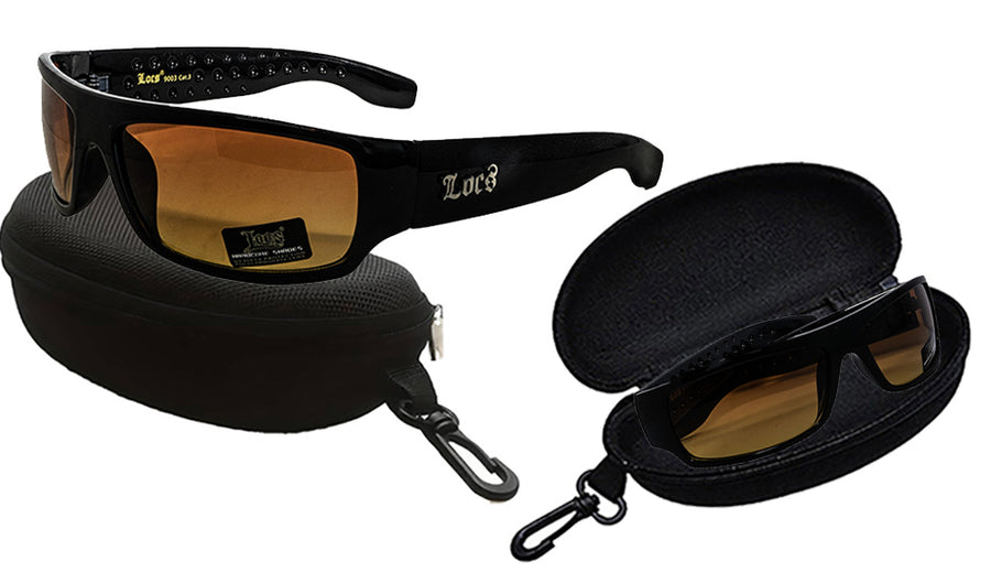Super Dark Reflective Yellow Lens locs ( No Logo) – Locs Sunglasses