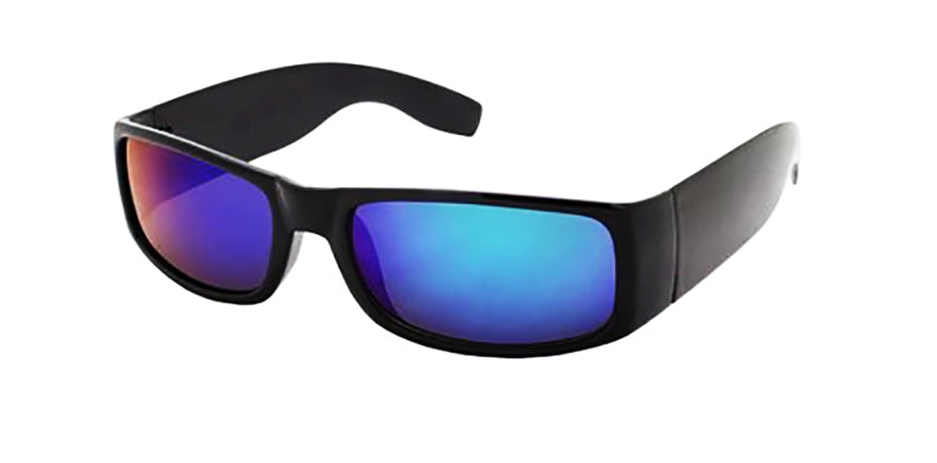 Dark Blue reflective mirror Locs lens – Sunglasses