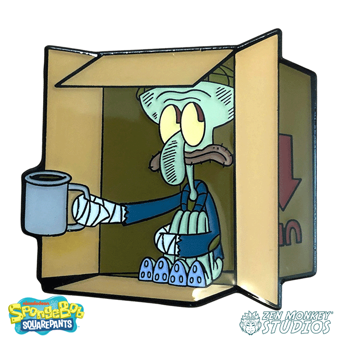 Homeless Squidward Spongebob Squarepants Pin Zen Monkey Studios
