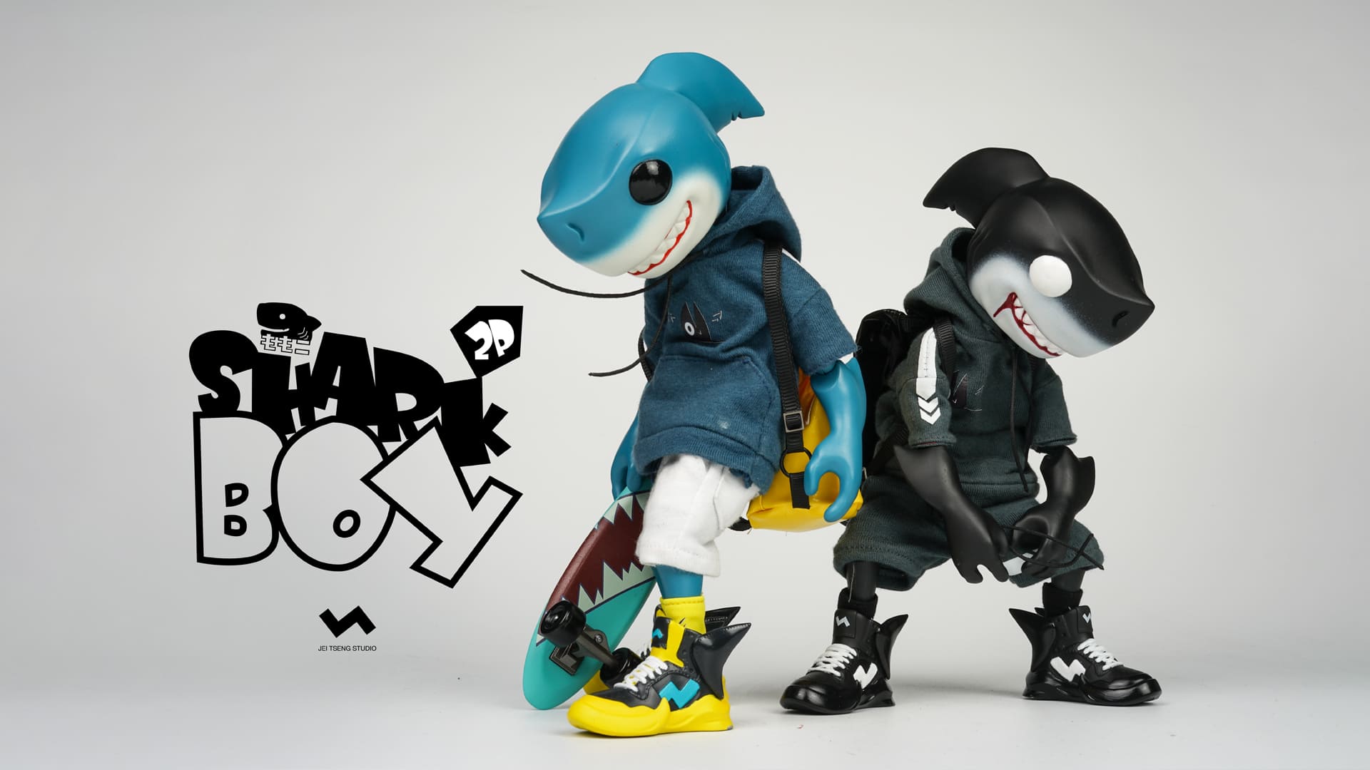 Shark Boy 2GO 2-Pack 8-inch action figures by Momoco x JT Studio