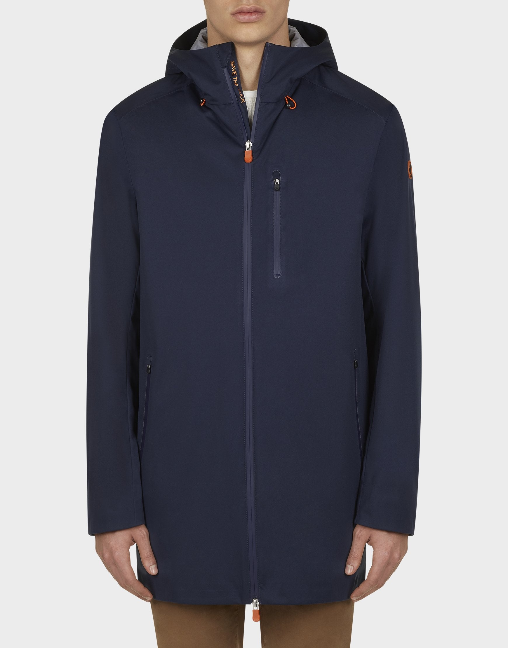 blue hooded jacket men's