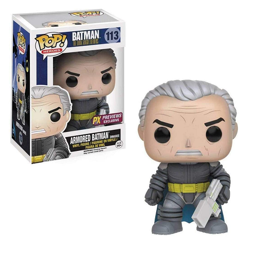 Funko Pop! THE DARK KNIGHT RETURNS: Armored Batman [Unmasked] #113 [Px –  BoomLoot