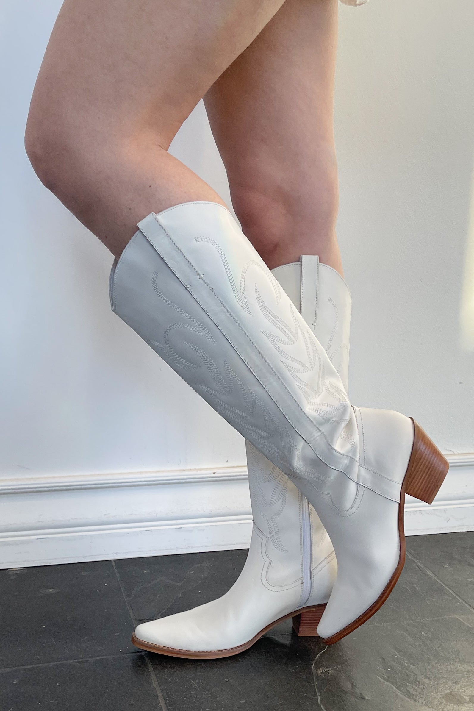 white worker boots