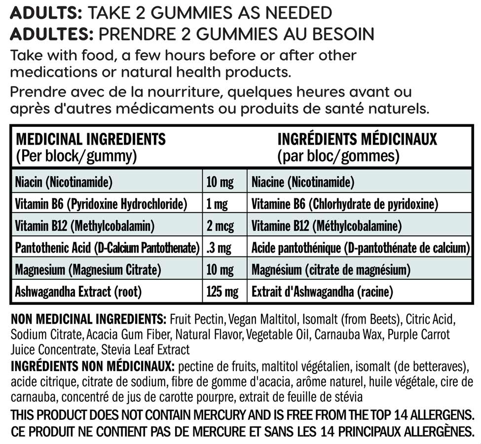 Nutramin Mood Boost Supplement Facts Panel