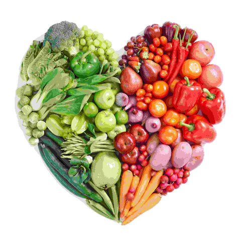 pile of vegetables in a heart shape, vegetable maltiltol