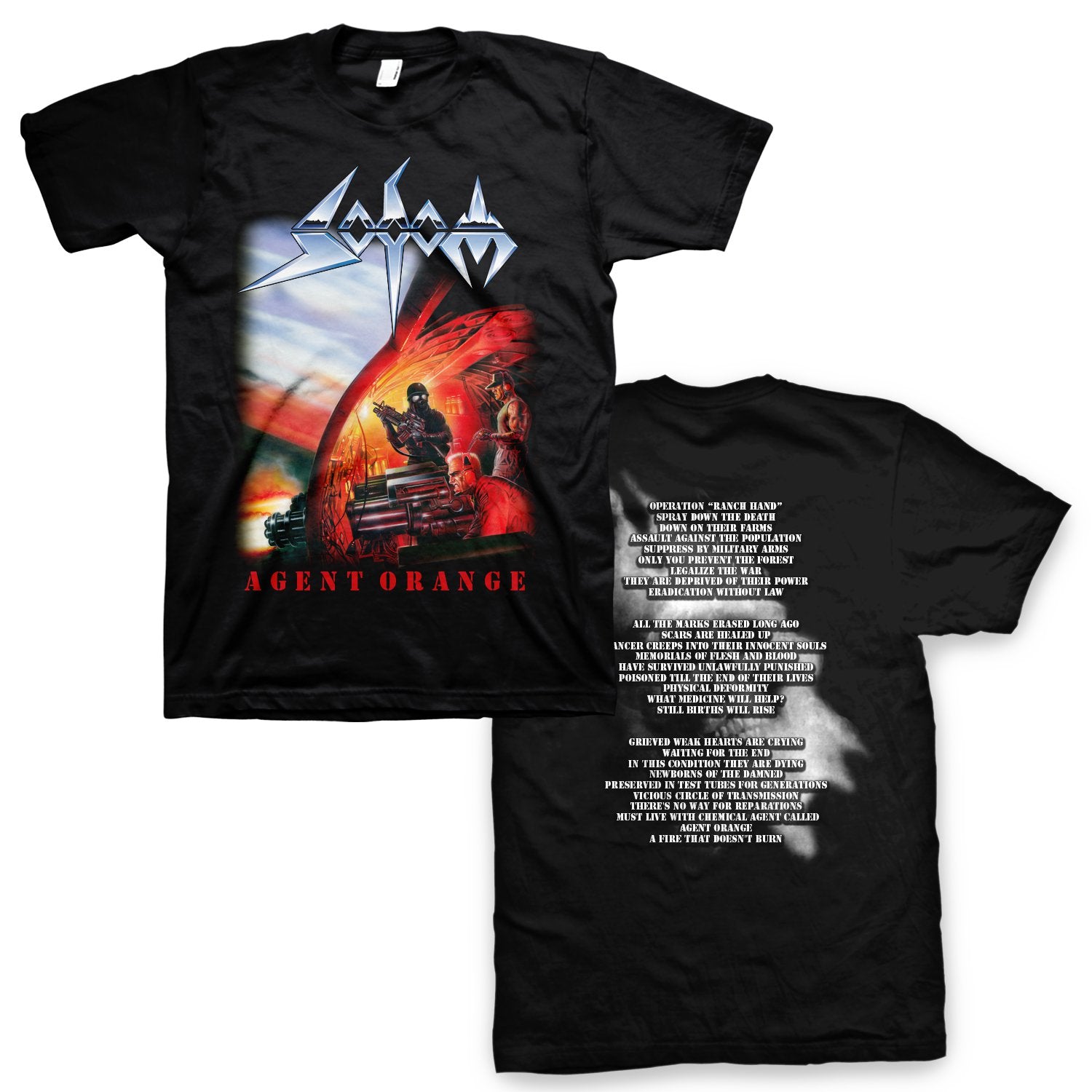 Sodom Agent Orange T-Shirt with Backprint – Hot Rock Hollywood