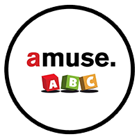 Amusespot ABC Logo for 501c3 effort to help provide books for kids.