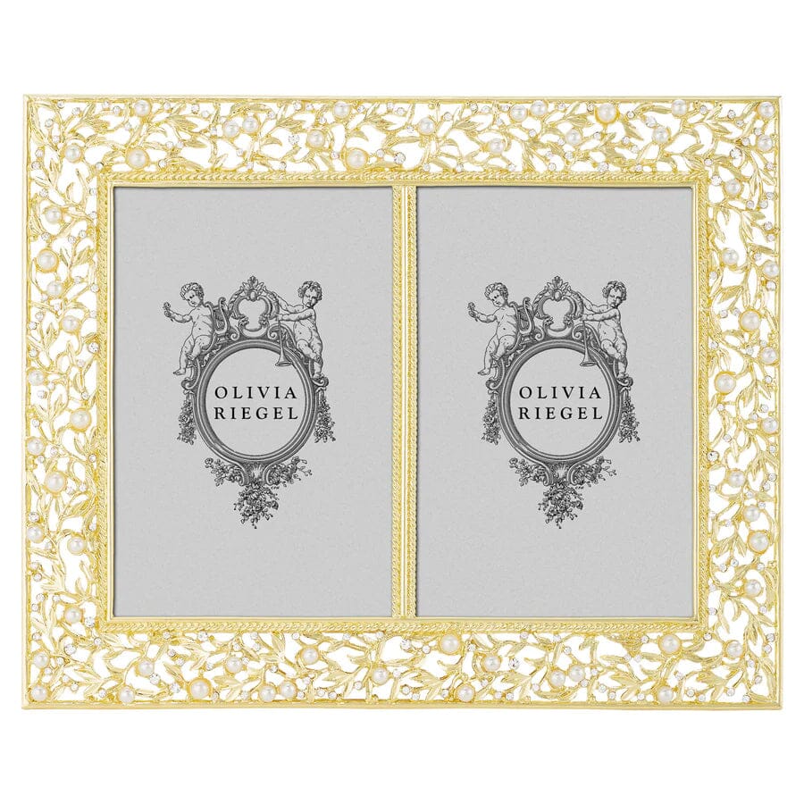 Eleanor Gold Double Photo Frame, 4" x 6" by Olivia Riegel