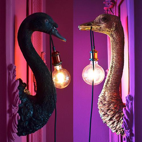 Petra the Black Swan Wall Sconce Lamp