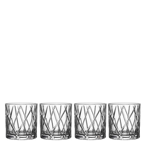 City 11 oz. Double Old Fashioned Whiskey Glass, Set of 4 by Orrefors Glassware Orrefors 