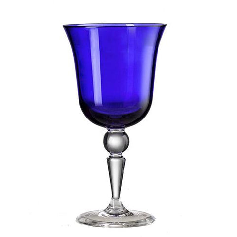 Hand-Blown Frosted Cobalt Blue Margarita Glasses - 10 oz - Set of 2