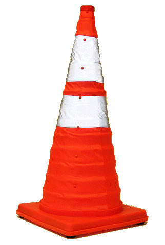 Eurow Safety – 28-inch Collapsible Traffic Cone with Light & Reflective Collar