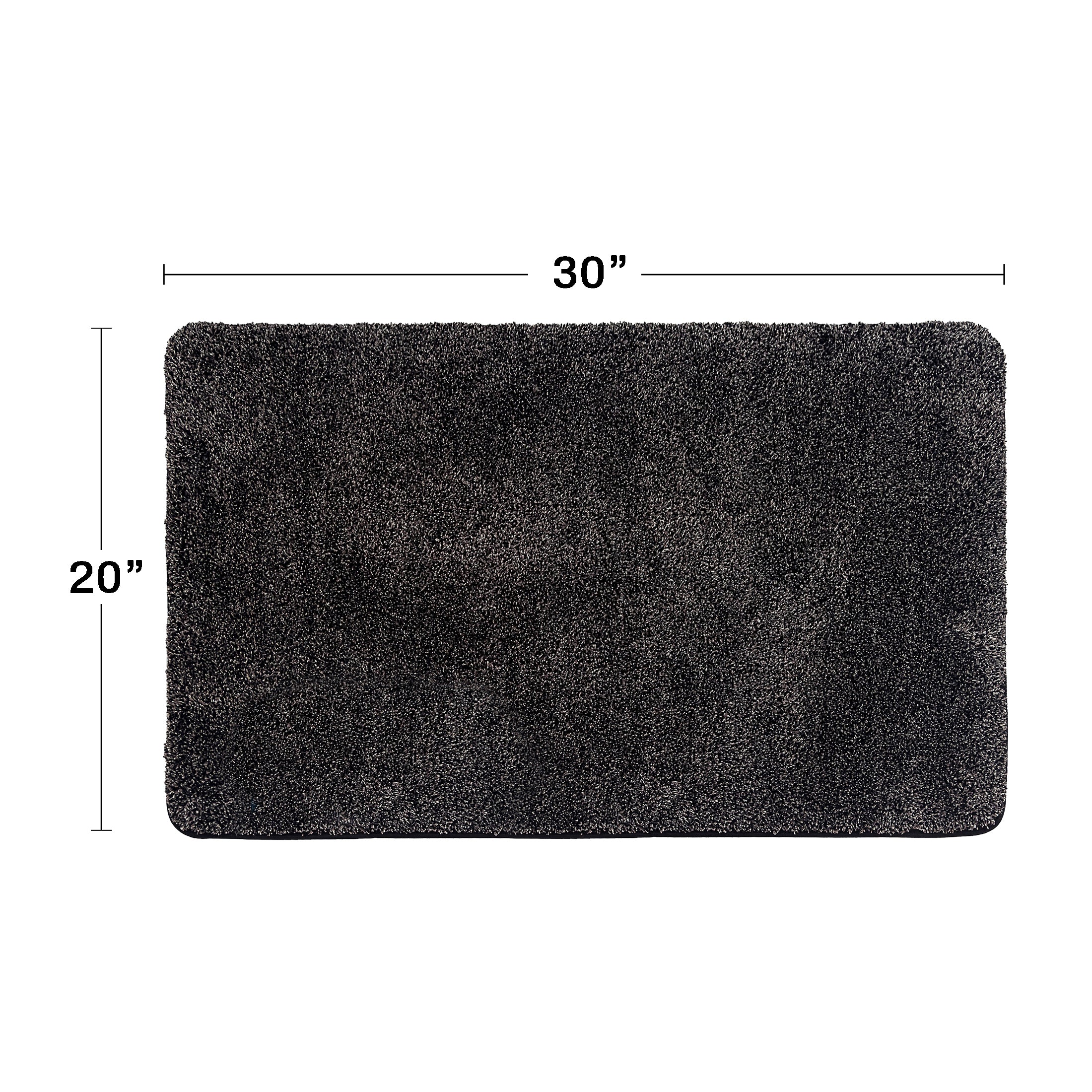 Eurow Trek N' Clean Microfiber Traction Floor Mat, Black and Gray, 20