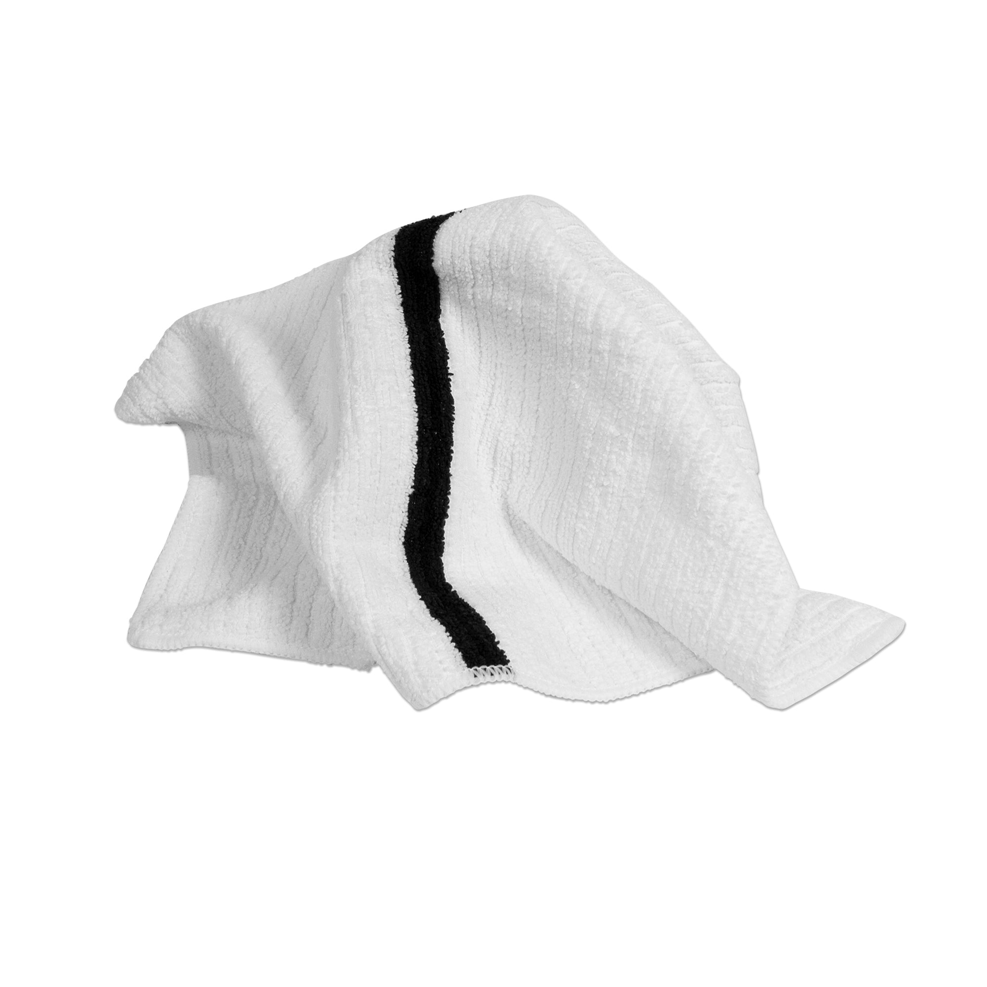 Nouvelle Legende Ribbed Microfiber Bar Towel, White with Green
