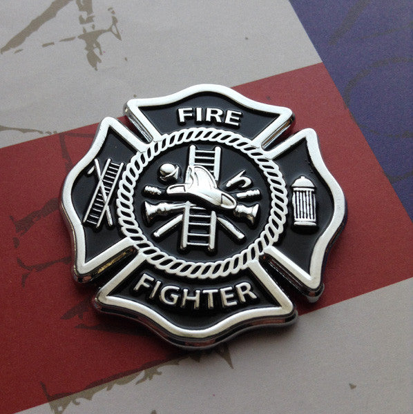 firefighter maltese cross with heartbeat ring