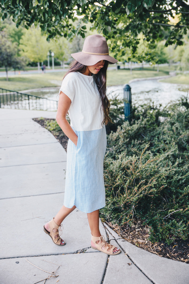 Coastal Linen Dress - Blue – Golden Lemon Boutique