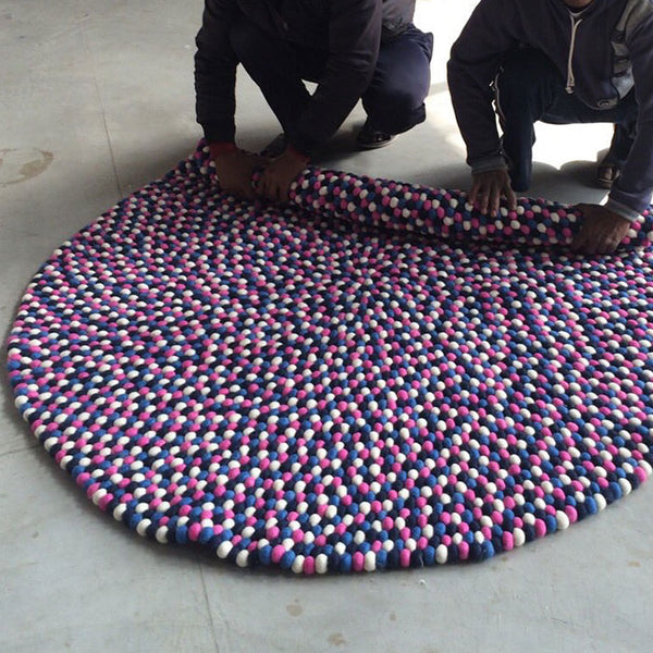 custom made pom pom rug