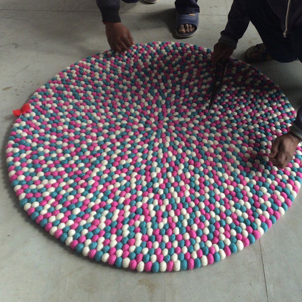 Custom felt ball rug