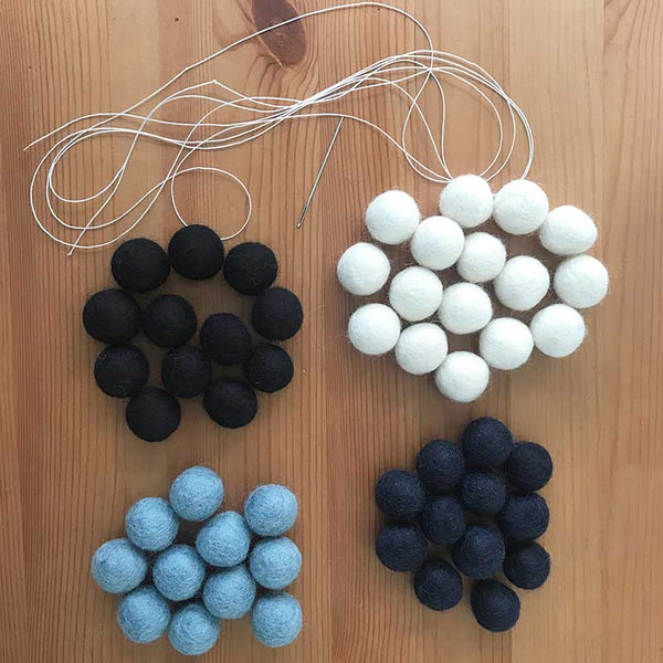 Red Felt Balls: 100% Wool Felt Balls