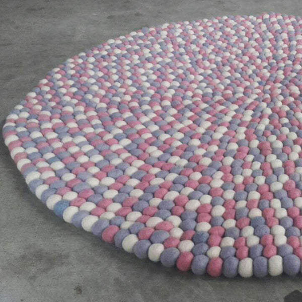 custom felt ball rug pink