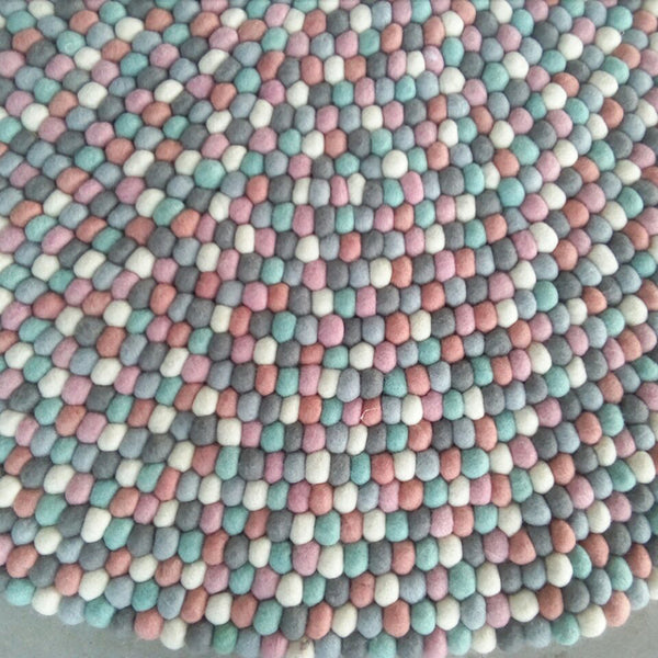 mint felt ball rug