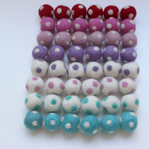 polka dot felt balls