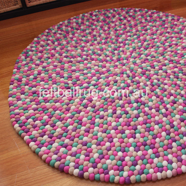 mint felt ball rug