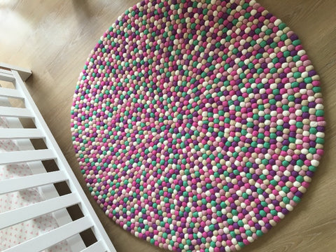 mint felt ball rug