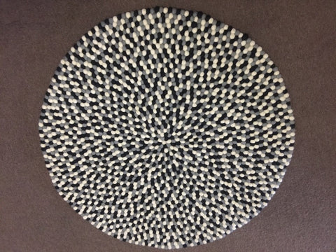 monochrome felt ball rug