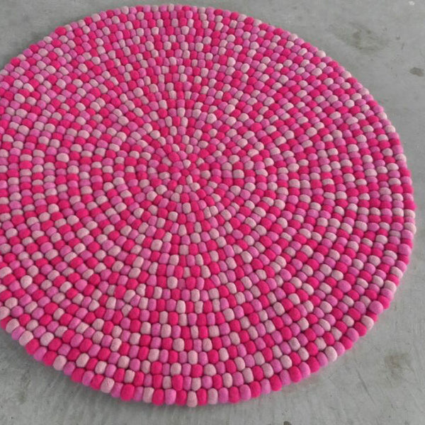 custom felt ball rug pink