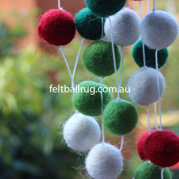 felt ball garland for christmas