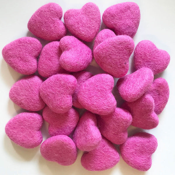 Felt Hearts Pastel Pink