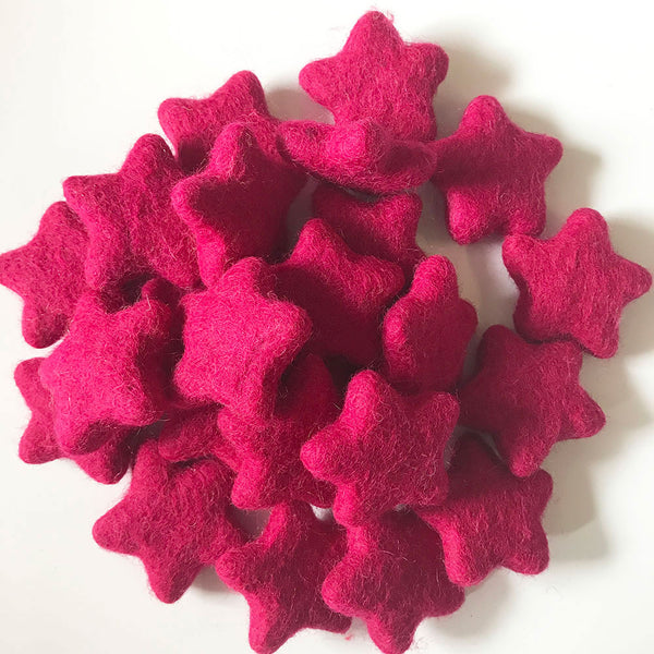 Felt Stars Rose Red