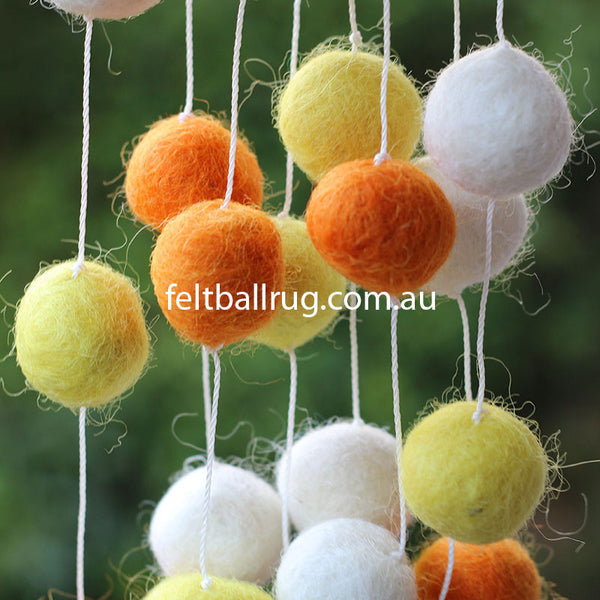 Pom Pom Garland Blue Mint Lime Orange Pink - USA – Felt Ball Rug USA