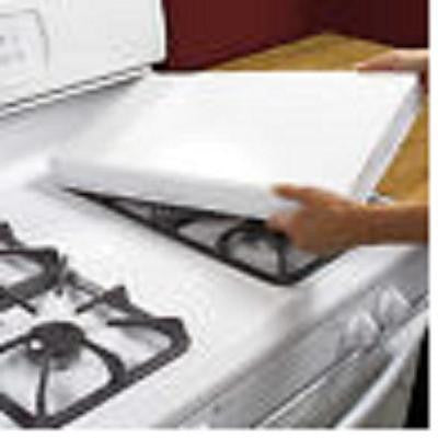 White Rectangular Gas Stove Burner Covers Extra Deep Fits Most