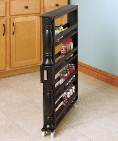 Slim Rolling Slide Out Kitchen Storage Cabinet Can And Spice Rack
