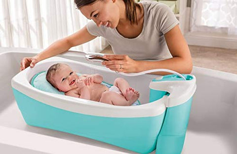 Newborn Infant Baby To Toddler Bath Tub Whirlpool Bubbles Spa Seat With Shower